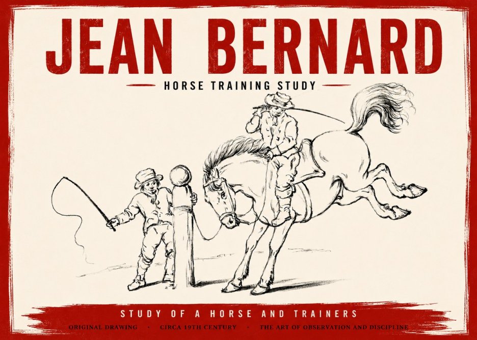 Jean Bernard Horse Training Study No4 - Póster