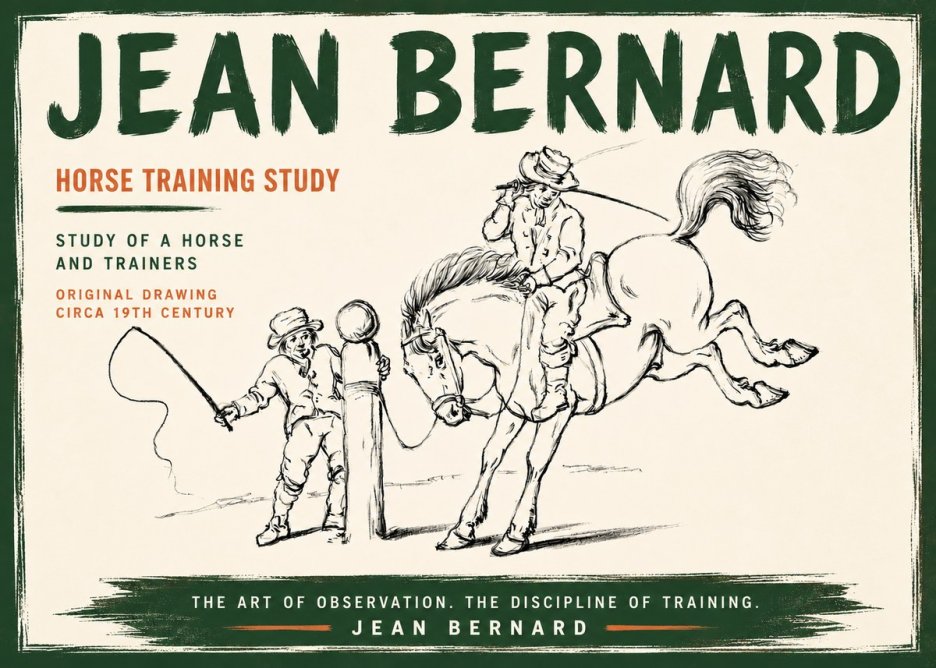Jean Bernard Horse Training Study No6 - Póster
