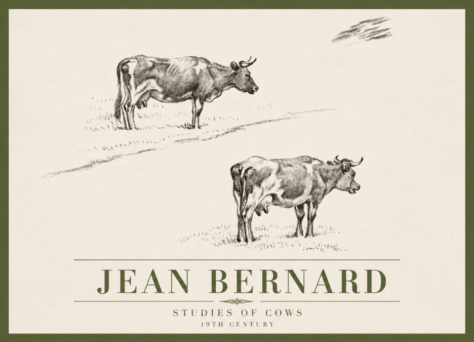 Jean Bernard Studies of Cows III No4 - Póster
