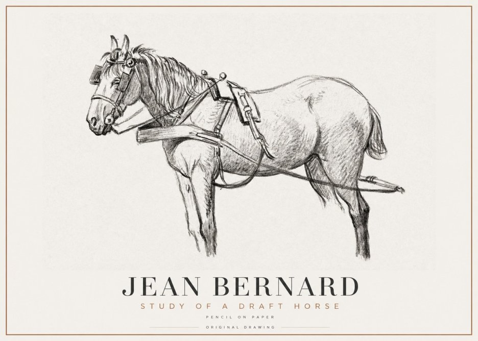 Jean Bernard Study of a Draft Horse I No1 - Póster