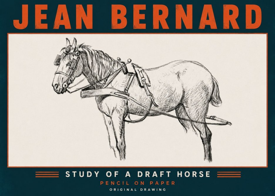 Jean Bernard Study of a Draft Horse I No6 - Póster