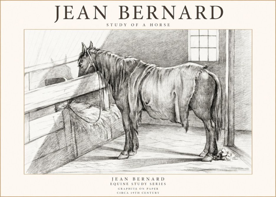 Jean Bernard Study of a Horse XIII No1 - Póster