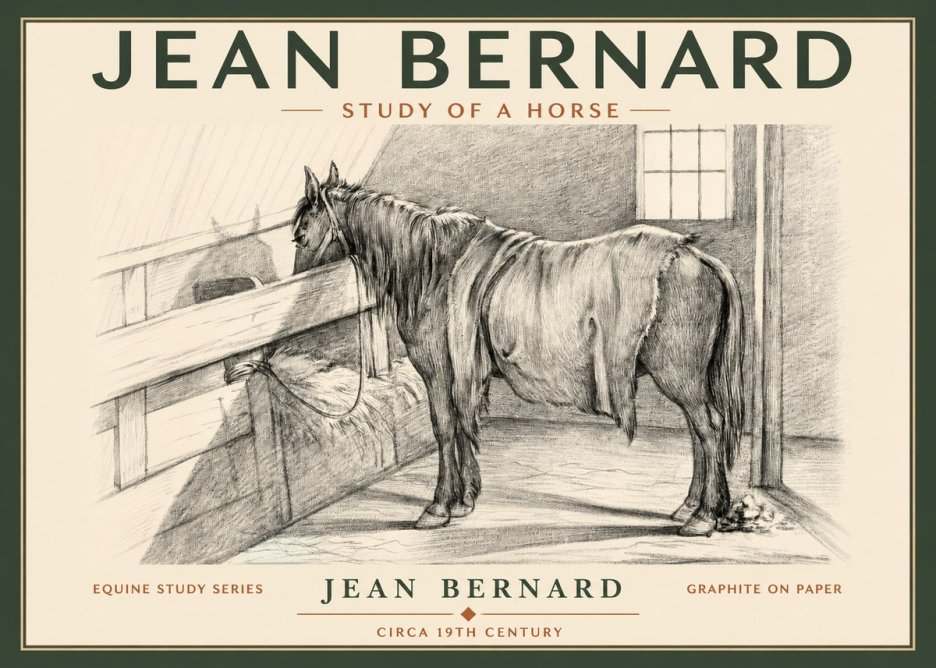 Jean Bernard Study of a Horse XIII No2 - Póster