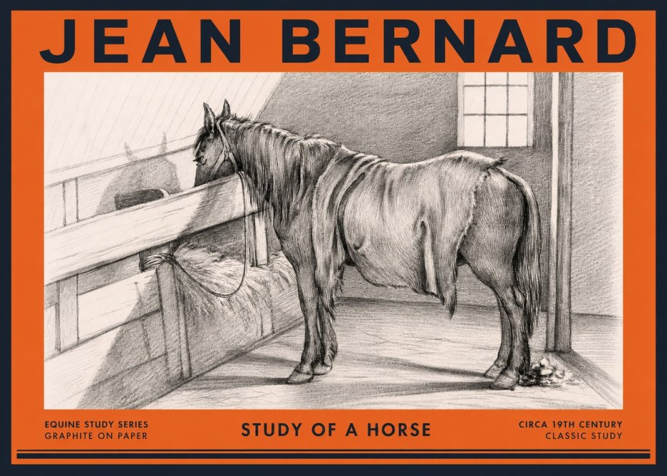 Jean Bernard Study of a Horse XIII No3 - Póster