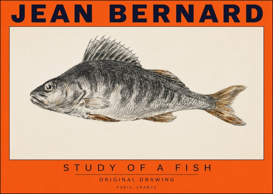 Jean Bernard Study of a Fish IV No2 - Póster