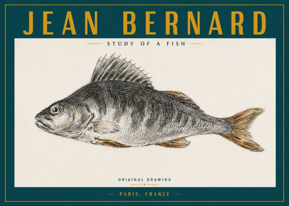 Jean Bernard Study of a Fish IV No3 - Póster