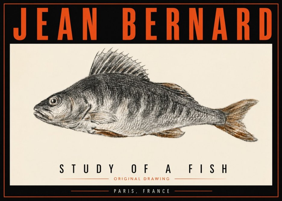 Jean Bernard Study of a Fish IV No5 - Póster