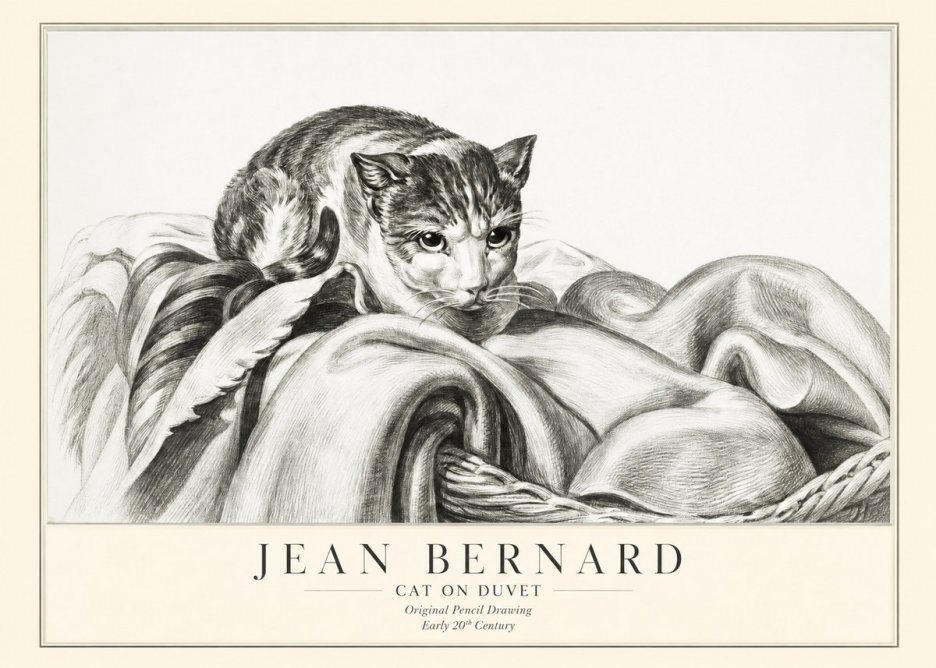 Jean Bernard Cat on a Blanket No3 - Póster