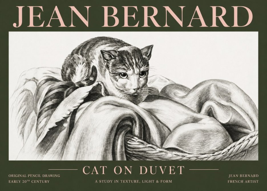 Jean Bernard Cat on a Blanket No5 - Póster