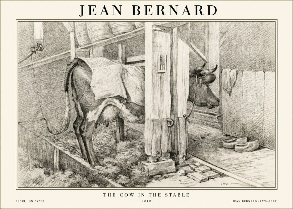 Jean Bernard The Cow in the Stable No1 - Póster