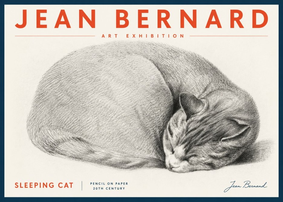 Jean Bernard Sleeping Cat IX No5 - Póster