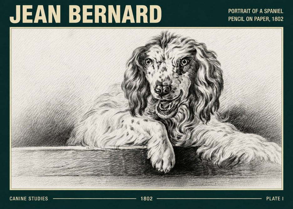 Jean Bernard Portrait of a Spaniel No5 - Póster