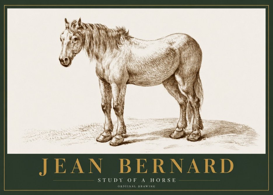 Jean Bernard Study of a Horse XIV No2 - Póster