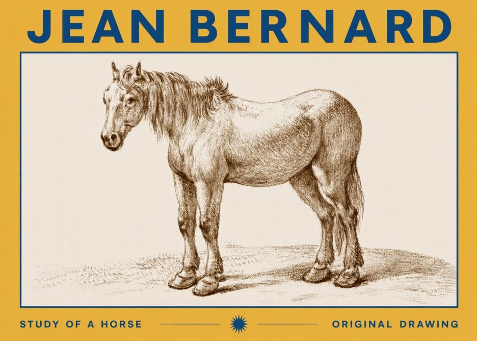 Jean Bernard Study of a Horse XIV No3 - Póster