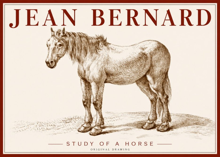 Jean Bernard Study of a Horse XIV No4 - Póster