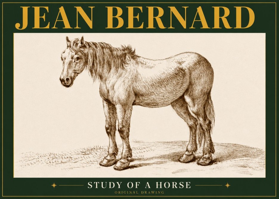 Jean Bernard Study of a Horse XIV No5 - Póster