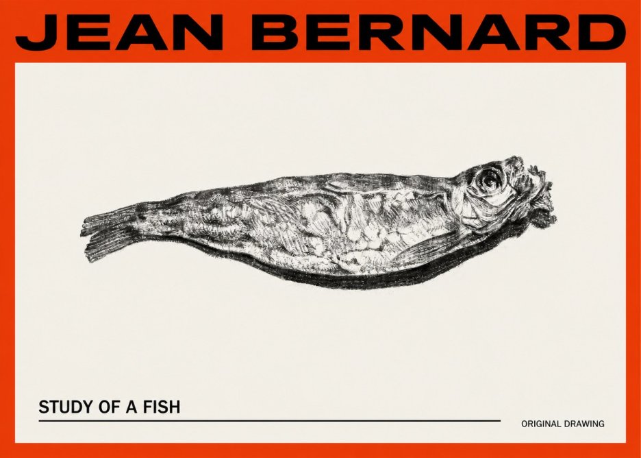 Jean Bernard Study of a Fish V No2 - Póster