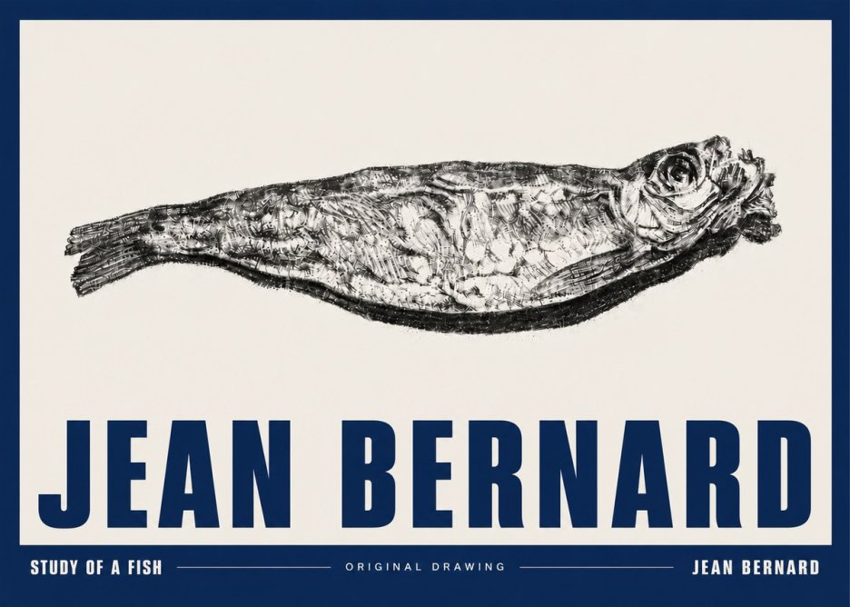 Jean Bernard Study of a Fish V No5 - Póster