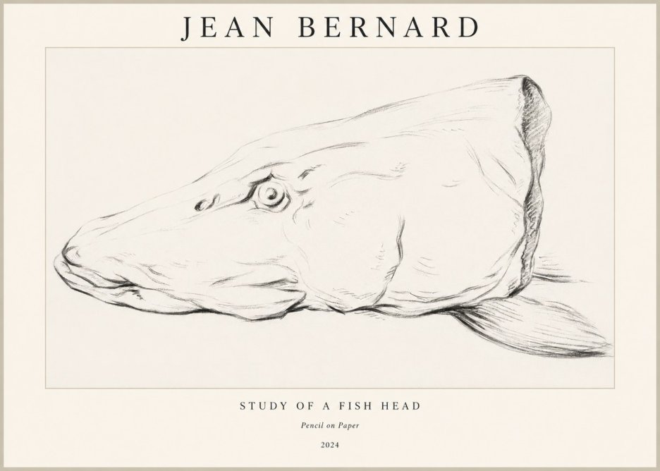 Jean Bernard Study of a Fish Head No1 - Póster