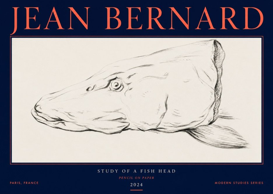 Jean Bernard Study of a Fish Head No3 - Póster