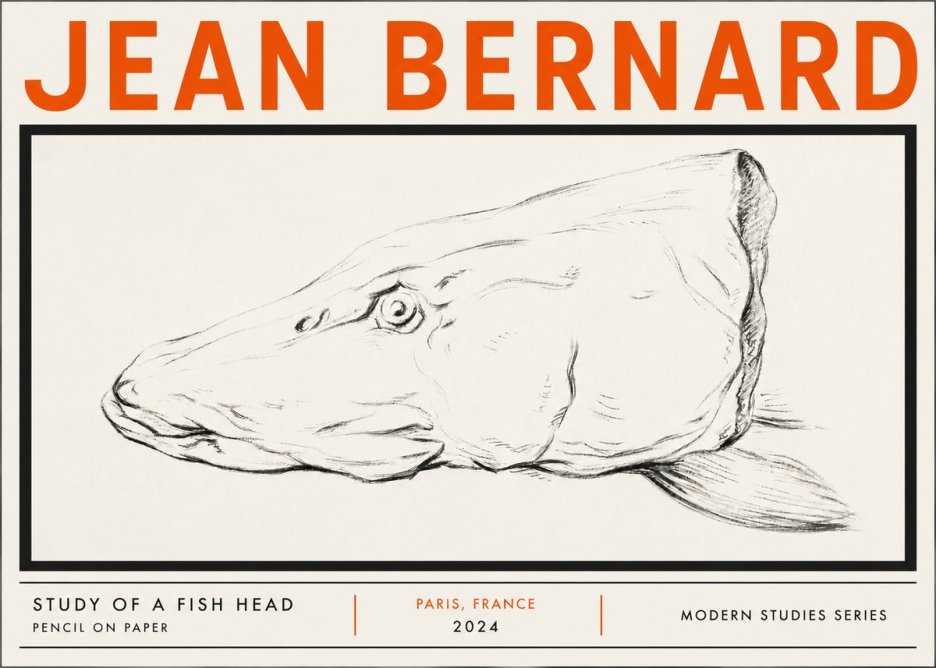 Jean Bernard Study of a Fish Head No5 - Póster