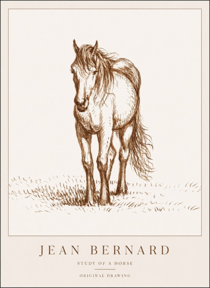 Jean Bernard Study of a Horse XV No1 - Póster