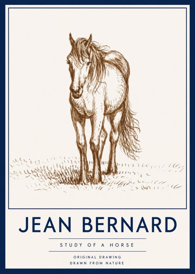 Jean Bernard Study of a Horse XV No4 - Póster
