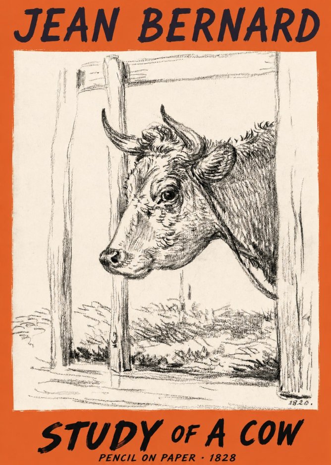 Jean Bernard Study of a Cow XVIII No2 - Póster