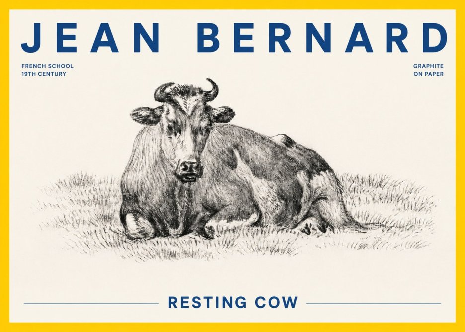Jean Bernard Resting Cow V No4 - Póster
