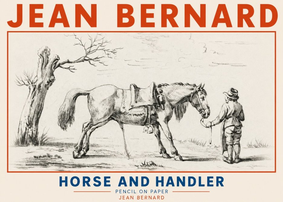 Jean Bernard Horse and Handler No2 - Póster