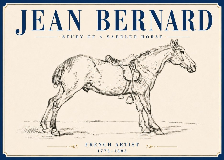 Jean Bernard Study of a Saddled Horse No6 - Póster