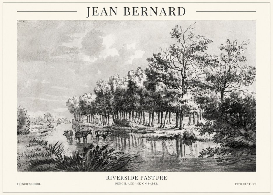 Jean Bernard Riverside Pasture No1 - Póster
