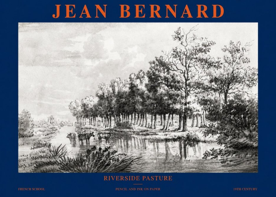Jean Bernard Riverside Pasture No3 - Póster