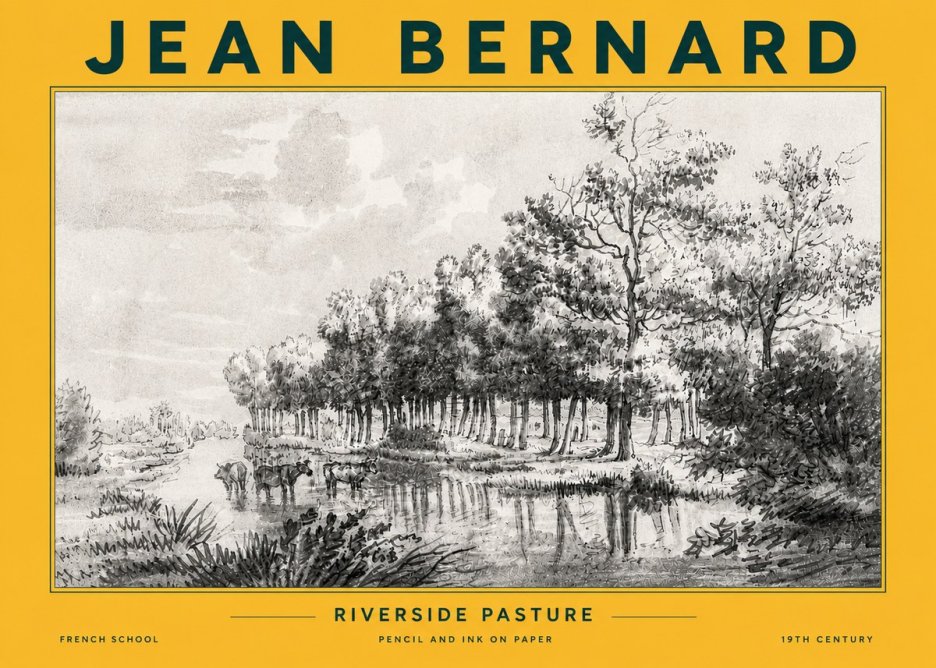 Jean Bernard Riverside Pasture No6 - Póster