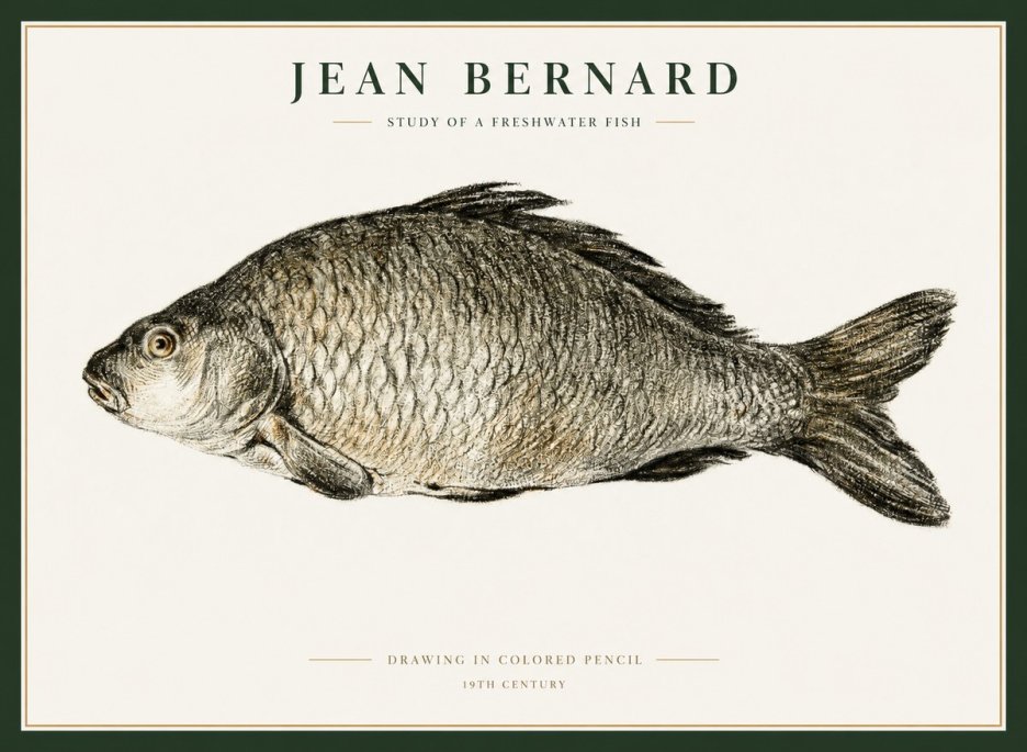 Jean Bernard Study of a Freshwater Fish No1 - Póster