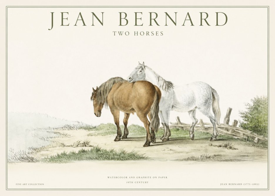 Jean Bernard Two Horses II No1 - Póster