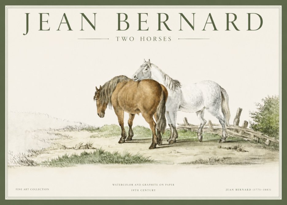 Jean Bernard Two Horses II No3 - Póster