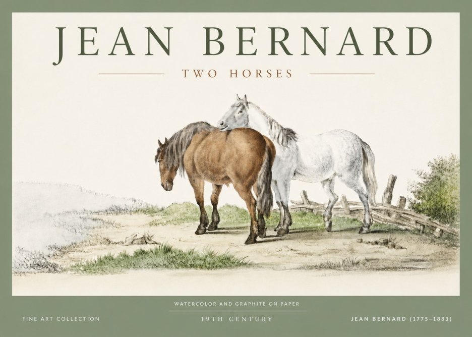 Jean Bernard Two Horses II No4 - Póster
