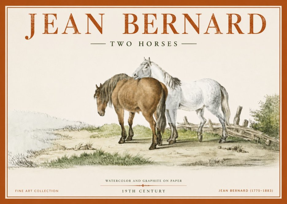 Jean Bernard Two Horses II No5 - Póster