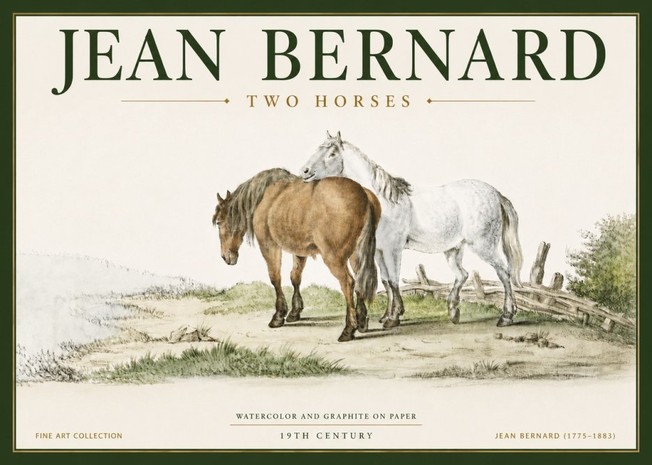 Jean Bernard Two Horses II No6 - Póster