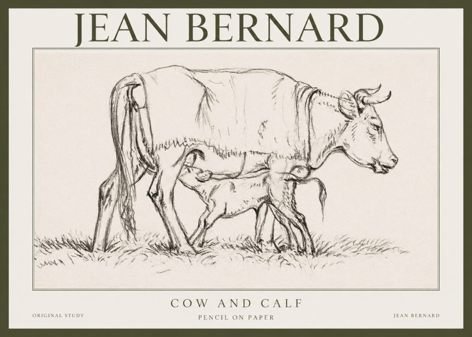 Jean Bernard Cow and Calf II No1 - Póster
