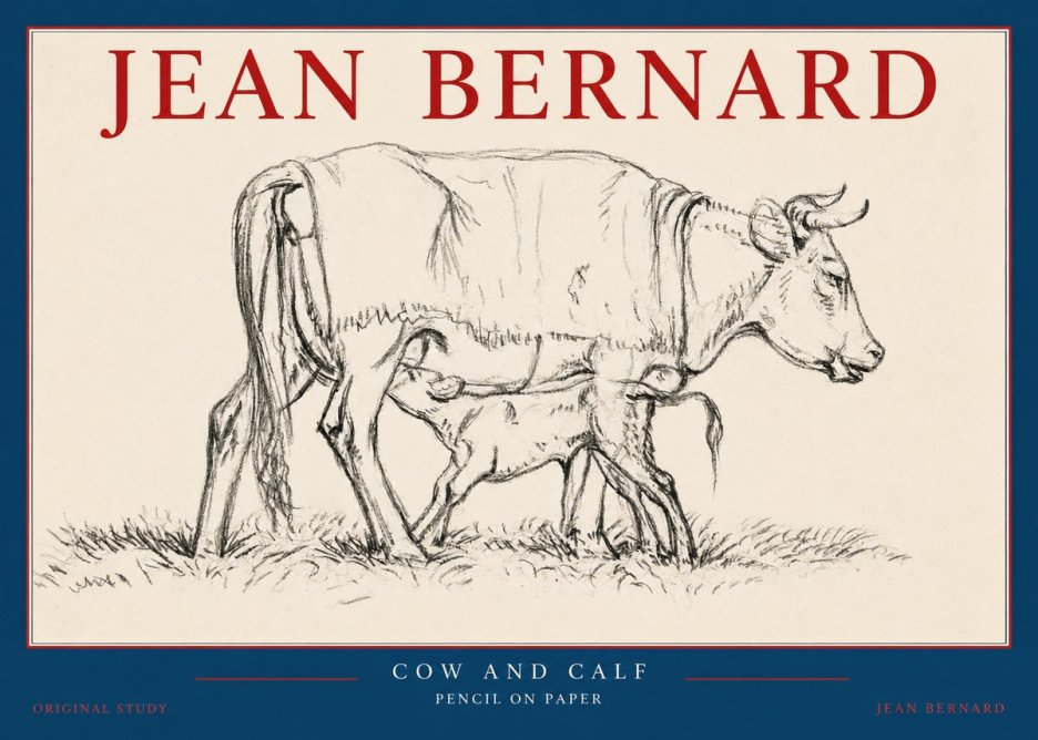 Jean Bernard Cow and Calf II No2 - Póster