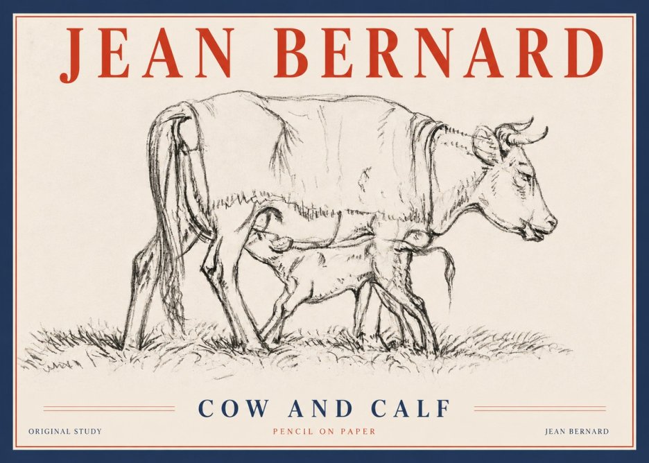 Jean Bernard Cow and Calf II No4 - Póster