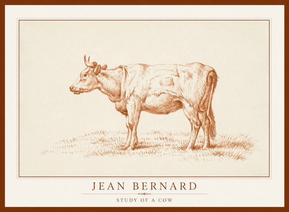 Jean Bernard Study of a Cow XIX No1 - Póster