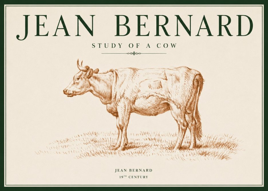 Jean Bernard Study of a Cow XIX No3 - Póster