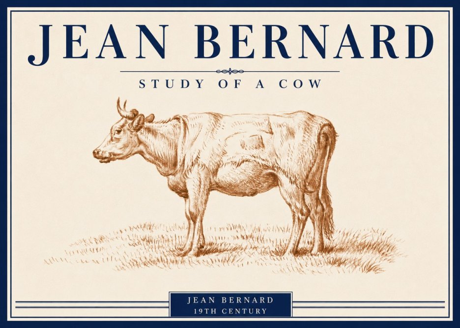 Jean Bernard Study of a Cow XIX No5 - Póster