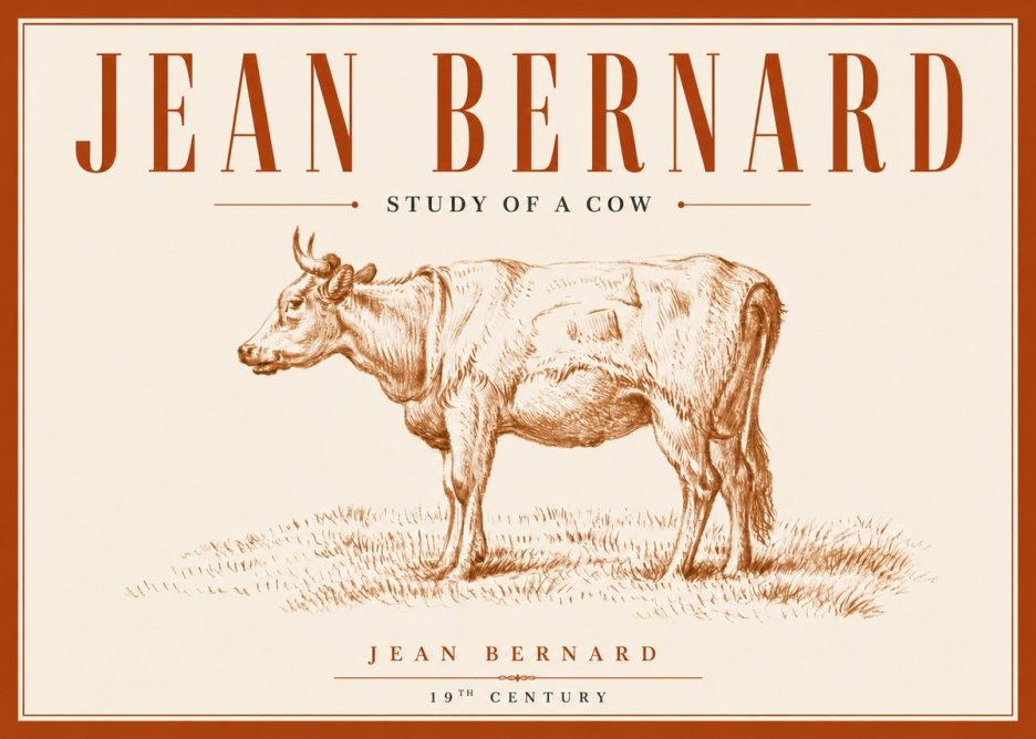 Jean Bernard Study of a Cow XIX No6 - Póster