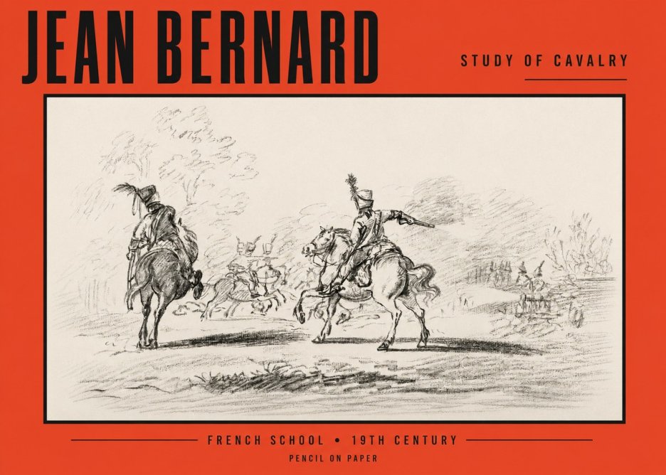 Jean Bernard Study of Cavalry No2 - Póster