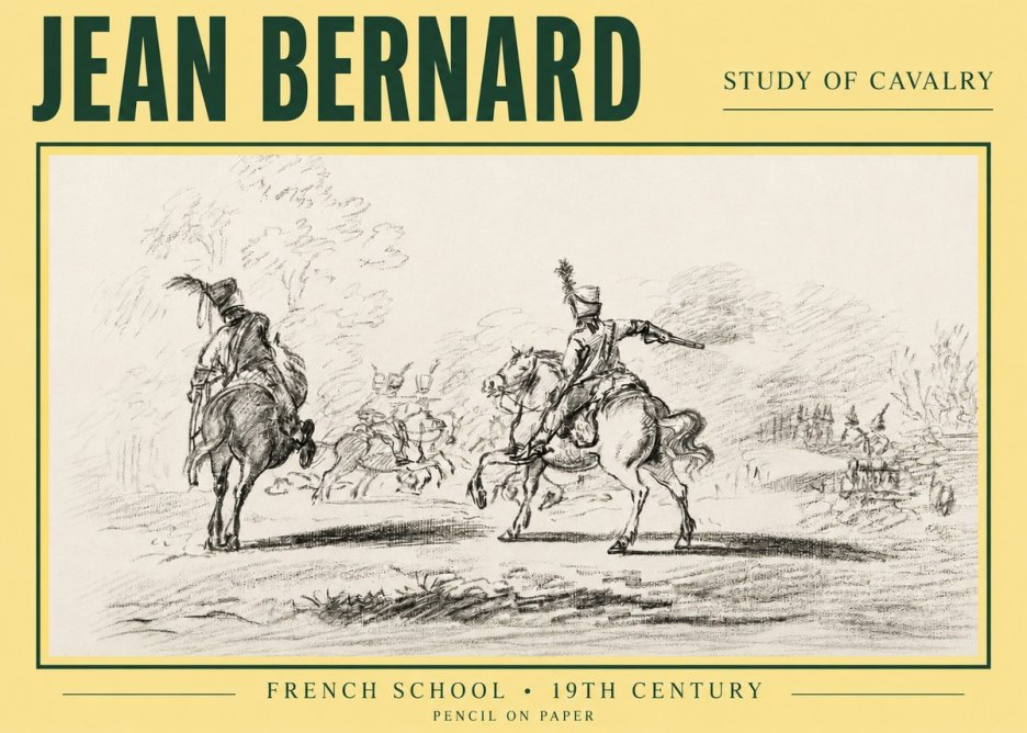 Jean Bernard Study of Cavalry No3 - Póster