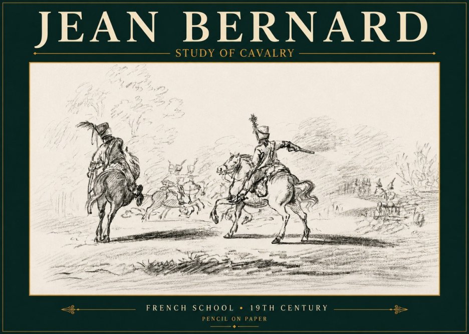 Jean Bernard Study of Cavalry No4 - Póster